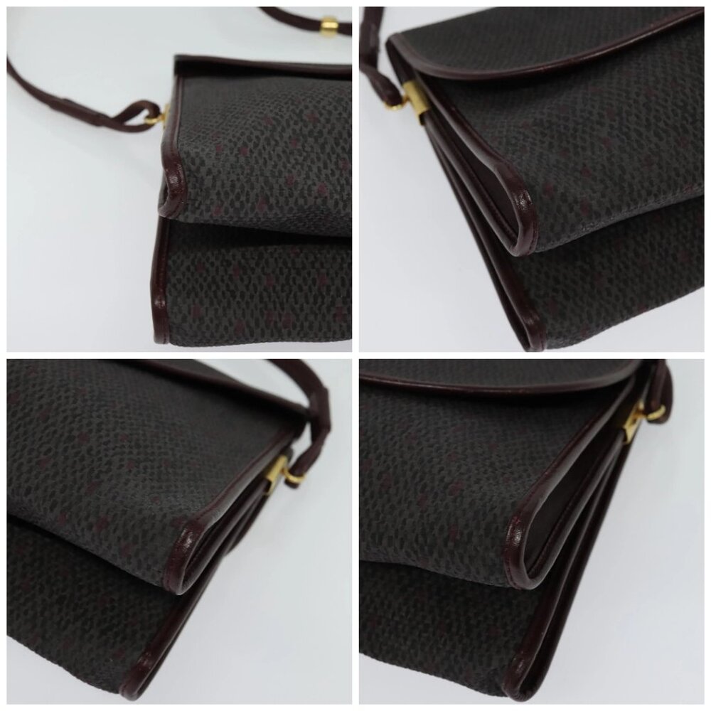 SAINT LAURENT Shoulder Bag Coated Canvas Bordeaux Gold Auth BA4193 - Picture 16 of 16